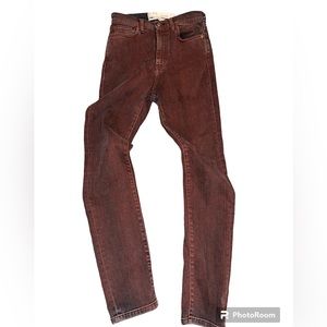 IRO Burgundy Deep Reddish Experience Skinny High Rise Denim Jeans Size 26
